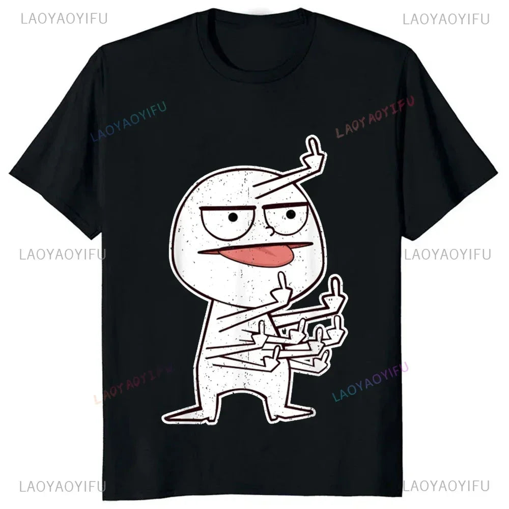 Middle Finger Funny Maniac Printed Man T Shirt Loose Casual Fashion Harajuku Hip Hop T-shirt Hipster Streetwear Comfort Clothing